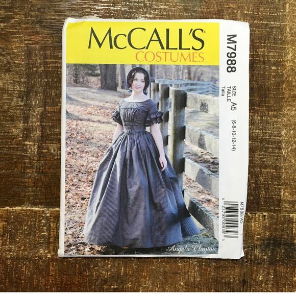 McCalls Sewing Pattern M7988 Costume Outlander Dress Civil War Ohara 6-14 UNCUT - Picture 1 of 3